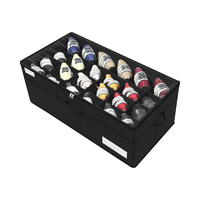 Organisateur de chaussures à 16 paires de bacs de rangement de chaussures pliables transparents Support de chaussures à faible encombrement Boîte de rangement renforcée