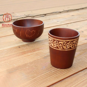 Tasse en bois au design traditionnel chinois, résistante à la chaleur, pour café, idéale pour offrir - Product Image 2