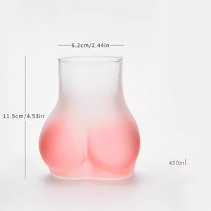 450ml yaratıcı komik sevimli popo uzun borosilikat cam kahve süt çay içecek bira bardağı cam kupa fincan - Product Image 5