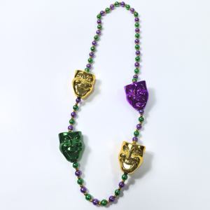 Perles de masque de comédie et de tragédie de la marque STAR en gros - Perles métalliques pour les fêtes de Mardi Gras - Product Image 1