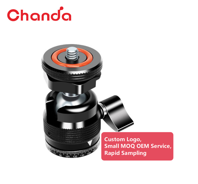 2-in-1 Omni-ball Head Mini Tripod Hot Shoe Mount Aluminum Alloy Camera Gimbal H/V Shooting Custom Logo Engraving Fast Sampling