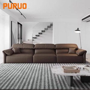 Muebles Modernos para Sala de Estar Puruo, Sofás de Cuero en Forma de L Plegables y Reclinables, Sofá Cama Plegable de Esquina para Hotel o Villa Comercial - Product Image 5