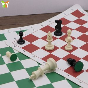 PU Leather Travel Chess Board <b>Mat</b> Portable Folding Chessboard <b>Roll</b> up Tournament Pad for Promotional Toys - Product Image 6