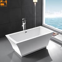 Baignoire autoportante en acrylique blanc CUPC KF-716KC, baignoire autoportante sans joint intérieur, blanc brillant, installation facile