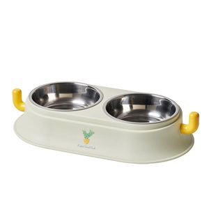 Comedero Doble de Acero Inoxidable para Mascotas con Base Antideslizante para Gatos y Perros, Plato para Comida y Agua - Product Image 2