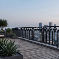 Barrière de terrasse transparente en alliage d'aluminium, anti-corrosion marine, hauteur flexible, pour bord de mer et jardin