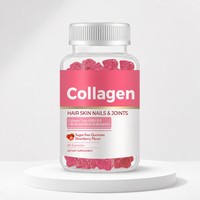 Gummies de collagène végétalien en gros (OEM/ODM) – 60 unités, saveur fraise, supplément de beauté à la biotine pour une peau éclatante et anti-âge chez l'adulte