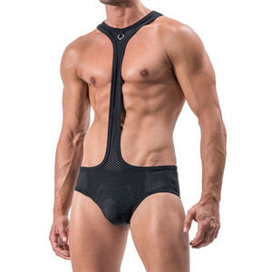 Ingrosso Intimo Sexy da <span class=keywords><strong>Uomo</strong></span>: Body a Rete Traspirante con Bretelle e Boxer Briefs <span class=keywords><strong>per</strong></span> Ragazzi Gay, Confezionato in Scatola - Product Image 6
