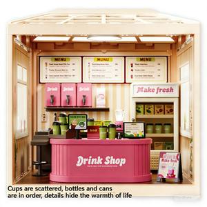 Kit de construction DIY Mini Café & Pâtisserie avec lumières LED, vitrine commerciale, jouet éducatif pour enfants et amateurs - Product Image 4
