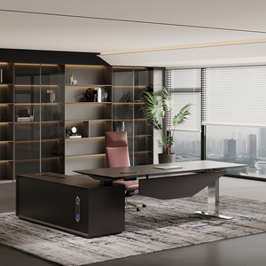 CEO Boss Management Executive Office <b>Desk</b> L Shaped Executive Office <b>Desk</b> with Comfortable Chair - Product Image 1