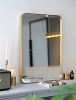 Miroir mural rectangulaire vertical en alliage d'aluminium décoratif pour projet hôtelier, fabrication en Chine, vente en gros