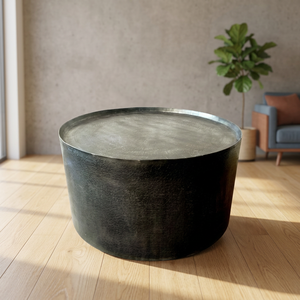 Mesa de Centro de Hierro con Acabado en Cobre Antiguo, Ecológica, Fácil de Limpiar, Estilo Industrial Vintage, para Sala de Estar, Casa o Villa - Product Image 3