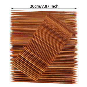 75pcs 20cm Aiguilles à <span class=keywords><strong>tricoter</strong></span> en bambou carbonisé à double pointe <span class=keywords><strong>15</strong></span> tailles 2.0-10mm Ensemble d'aiguilles à crochet pour fil à <span class=keywords><strong>tricoter</strong></span> tissage artisanat - Product Image 2