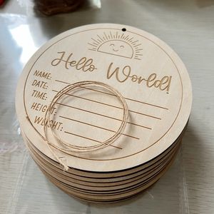 Cartes de jalons mensuels et signes d'annonce de naissance en bois perforé gravé double face - Product Image 6