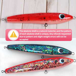 WD107 Collection de pêche haut de gamme en bois de coquille d'ormeau, leurres de traîne, leurres crayon personnalisés, leurres de surface faits à la main - Product Image 6