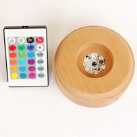 Boîte à musique Bluetooth en bois lumineuse à LED avec recharge USB, couleur et taille personnalisées, style moderne minimaliste, base de veilleuse DIY, enseignes murales