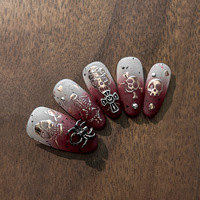 Autocollants pour ongles imperméables 5D TSZS Halloween, décoration d'ongles gothique avec chauve-souris, citrouille, fantôme, toile d'araignée, crâne, croix, pour la vente en gros