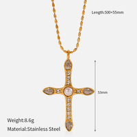 Collier croix classique en acier inoxydable, style luxe léger et simple, pour femmes, hommes, unisexe