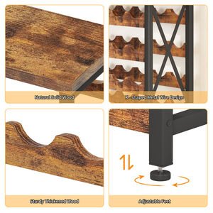 56-Chai Rượu Vang Di Động Cổ Điển Giá Miễn Phí Đứng Tầng 7-Tier Hiển Thị Lưu Trữ Kệ Bảng Top MDF Ban Wobble-Miễn Phí Chủ - Product Image 3