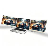 Écran triple pour ordinateur portable de 15,6 pouces, extension d'écran portable IPS 1080P pour ordinateurs portables Win/Mac de 13 à 17 pouces, rotation à 360°, Type-C, Plug and Play
