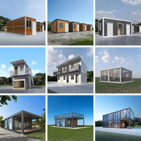Structure en acier européenne démontable, maison conteneur à deux étages en kit, villa préfabriquée, bureau, centre commercial, hôtel, utilisation rapide