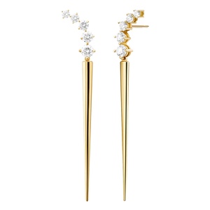 CHICNNA Pendientes de daga de oro de 14k con circonitas para mujer, joyería fina de moda, pendientes al por mayor, pendientes de tendencia 2026 - Product Image 1