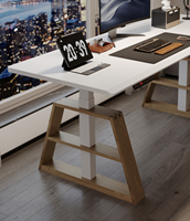 Table de bureau moderne dynamique en forme de A, pied en bois, hauteur réglable, 2023