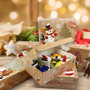 Paquete de 12 Cajas de Papel Kraft Transparentes con Diseño de Muñeco de Nieve, Hombre de Jengibre, para Regalos, Dulces y Fiestas Navideñas - Product Image 5
