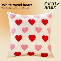 Sarung Bantal Persegi Bordir Mawar Hati Valentine & Sarung Bantal Sofa Beludru Bunga PP Dekorasi Rumah