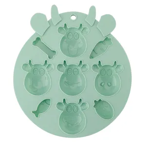 Hot Sale Cut and fasion Eco-friendly Cattle Shape Cake Mold Silicone Baking Molds Ice Box Mold