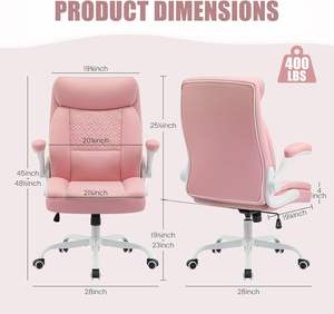 Chaise de bureau exécutive ergonomique pivotante en cuir PU <span class=keywords><strong>rose</strong></span> à dossier haut avec fonction massage – Vente en gros - Product Image 2