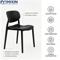 Chaise de salle à manger en plastique avec dossier ventilé, chaise d'étudiant moderne empilable pour cantine, café, salle de classe, mobilier de maison