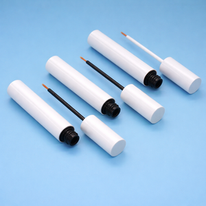 Tubes vides en plastique blanc de 9 ml avec bouchons plaqués pour sérum de croissance des cils, eye-liner, emballage cosmétique - Product Image 2