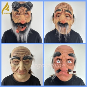 Halloween <strong>Old</strong> Man Grandpa Face Wig <strong>Old</strong> Man Mask Headpiece Halloween Costume Cosplay Wig Silicone Head Mask - Product Image 6