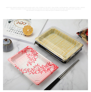 Nouveaux arrivages Emballage alimentaire jetable Contenant à emporter Bleu clair Plateau à sushi en <span class=keywords><strong>PET</strong></span> avec couvercle transparent - Product Image 2