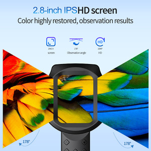 Loupe portative avec objectif de caméra 16MP et lumière à 15 LED pour l'industrie, microscope numérique avec écran 2,8 pouces, caméra 500X - Product Image 4