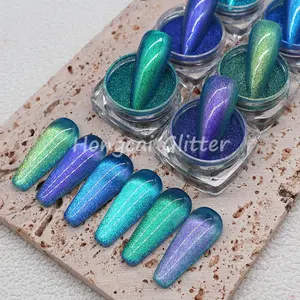 Cosméticos pigmento camaleón pintura de uñas resina epoxi arte de uñas polvo que cambia de Color brillo de Mica