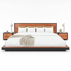 <span class=keywords><strong>Muebles</strong></span> de Hotel tapizados modernos personalizados de <span class=keywords><strong>fábrica</strong></span>, juegos de dormitorio, cabecero, cama Queen King Size de madera con mesitas de noche - Product Image 2