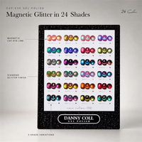 Nouveau Kit de Vernis Gel Effet Œil de Chat Danny Coll 24 Couleurs, Présentoir de Livraison, Fournisseur Professionnel en Gros pour Usines de Produits Ongulaires, Personnalisable