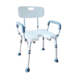 Chaise de douche antidérapante en aluminium CE ISO13485 <span class=keywords><strong>avec</strong></span> siège en forme de U, <span class=keywords><strong>accoudoirs</strong></span> amovibles <span class=keywords><strong>pour</strong></span> maison de retraite, <span class=keywords><strong>personnes</strong></span> <span class=keywords><strong>âgées</strong></span>, handicapées, 136 kg - Product Image 1