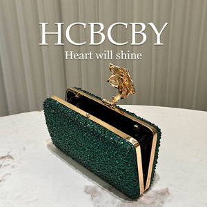 Elegant Emerald <strong>Green</strong> Glitter <strong>Clutch</strong> <strong>Bag</strong> Stylish Women's Evening Handbag with Rhinestones <strong>for</strong> Parties &amp; Events - Product Image 4