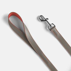Laisse en cuir fait main gris plomb corail Accessoire pour animaux de compagnie durable Cadeau de marche élégant pour les amoureux des chiens - Product Image 5