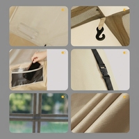 Tenda Lipat Otomatis Satu Lapis Anti Air Warna Emas Hexagonal Tebal untuk Empat Musim, Pemasangan Cepat untuk Berkemah