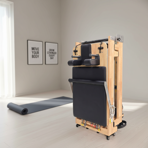 Oferta Especial: <span class=keywords><strong>Reformer</strong></span> de Pilates <span class=keywords><strong>Plegable</strong></span> de Madera de Roble para el Hogar y Estudio - Product Image 1