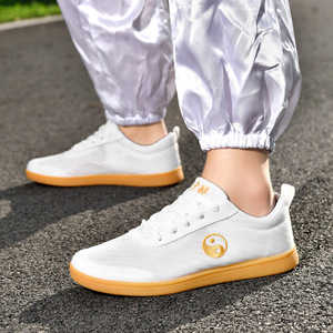 Chaussures de danse unisexes, tige synthétique, semelle extérieure en caoutchouc, talon plat, confortables, chaussures de pratique de Tai Chi - Product Image 3