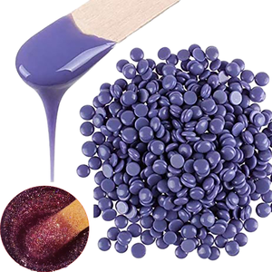 Perles de cire dépilatoire violette Lifestance pour l'épilation du maillot, tous types de peau, formule à la cire d'abeille, cire dure professionnelle pour salon - Product Image 1