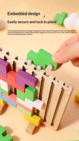 Puzzle éducatif en bois 3D double face pour le développement de la petite enfance, jeu compétitif à deux joueurs, âge 4-6 ans