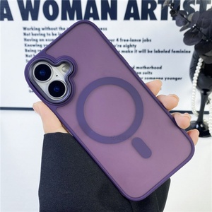 Funda Magnética de Lujo para Teléfono con Carga Inalámbrica, Color Caramelo, TPU y PC, Suave, Transparente, Mate, para iPhone 16 15 14 13 12 11 Pro Max - Product Image 4