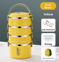 Edelstahl Doppelwandige Isolierte Bento-Lunchbox für Kinder, Schüler, Erwachsene, Tiffin-Lunchbox mit Lunchbox-Tasche mit Griff