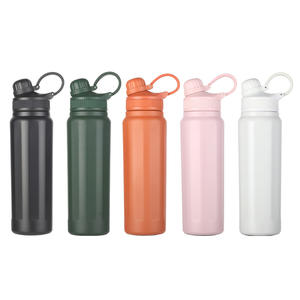 Botella de bebida con aislamiento metálico de doble pared con logotipo personalizado reciclable barato con pajita de acero inoxidable de calidad alimentaria - Product Image 1